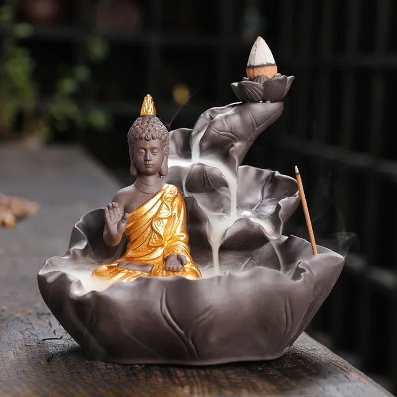 Purple Clay Zen Buddha Backflow