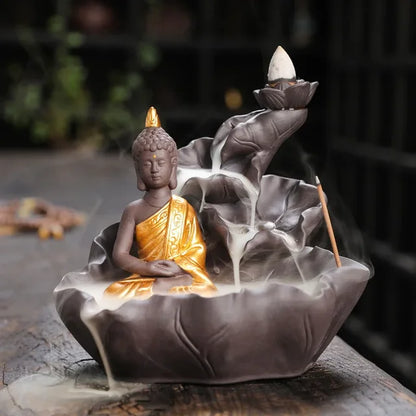 Purple Clay Zen Buddha Backflow