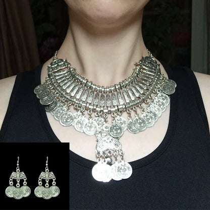 Vintage Silver Necklace Drop Earrings