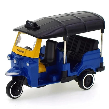 1:43 Scale Metal Alloy Classic Tuk Tuk Taxi Bangkok India Tricycle Taxi Car Model Toy Diecast Vehicles Toys for Collection Gifts