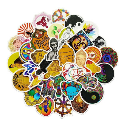 10/30/50/100Pcs Namaste Buddhist Stickers