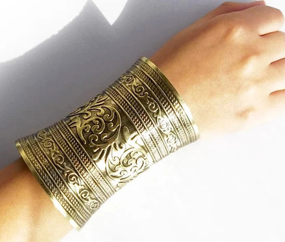 Tibetan Ethnic Wide Cuff Bracelet