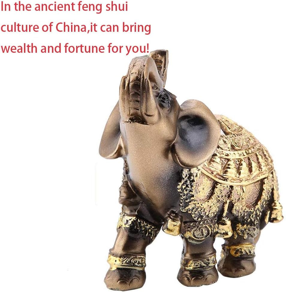 Golden Polyresin Elephant Statue Sculpture