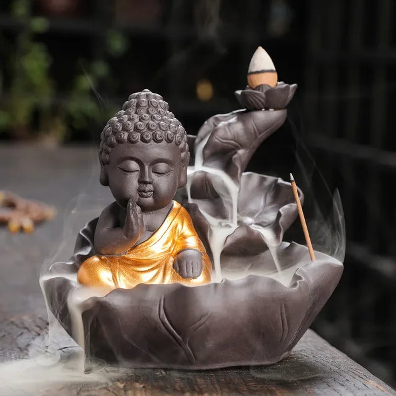 Purple Clay Zen Buddha Backflow