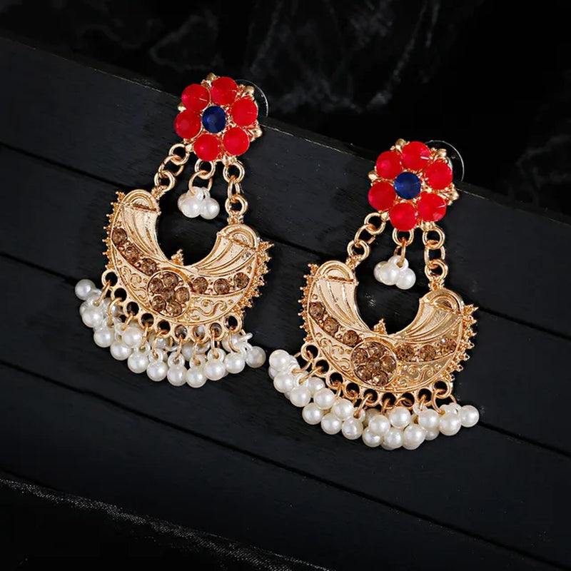 Pearl Beaded Tassel Earrings