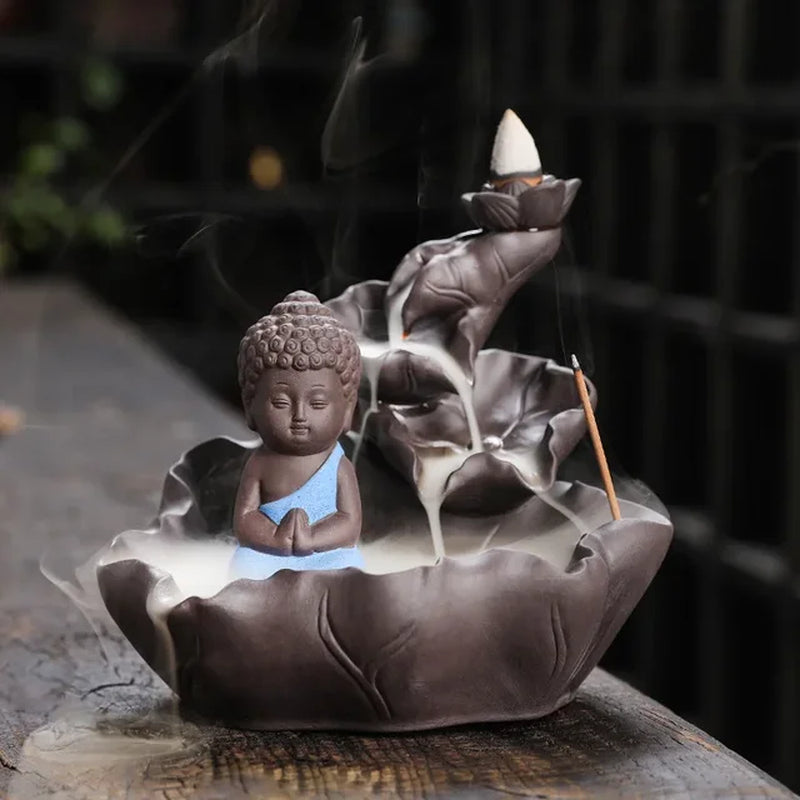 Purple Clay Zen Buddha Backflow