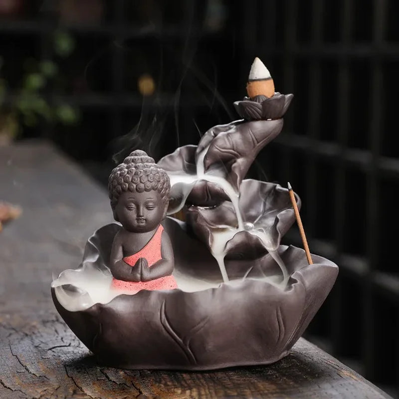 Purple Clay Zen Buddha Backflow