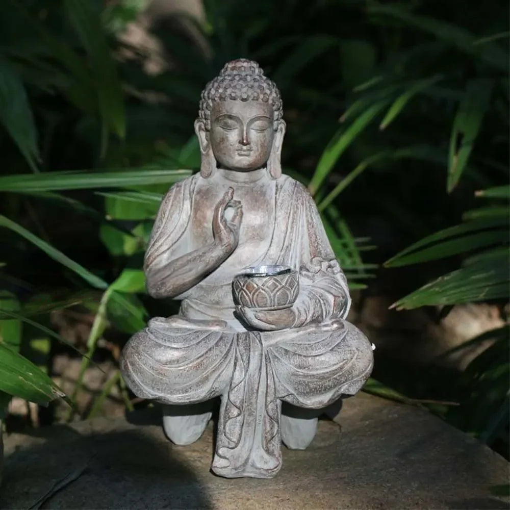 Solar Lights Decorative Buddha Statue Outdoor