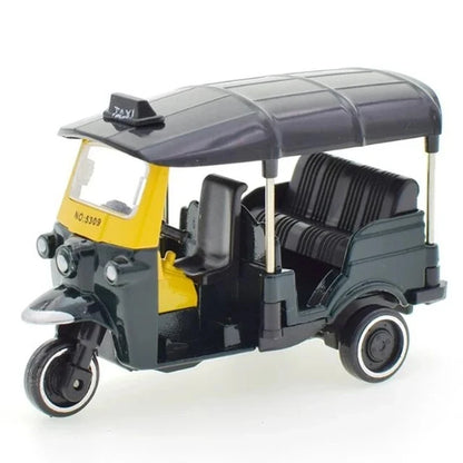 1:43 Scale Metal Alloy Classic Tuk Tuk Taxi Bangkok India Tricycle Taxi Car Model Toy Diecast Vehicles Toys for Collection Gifts