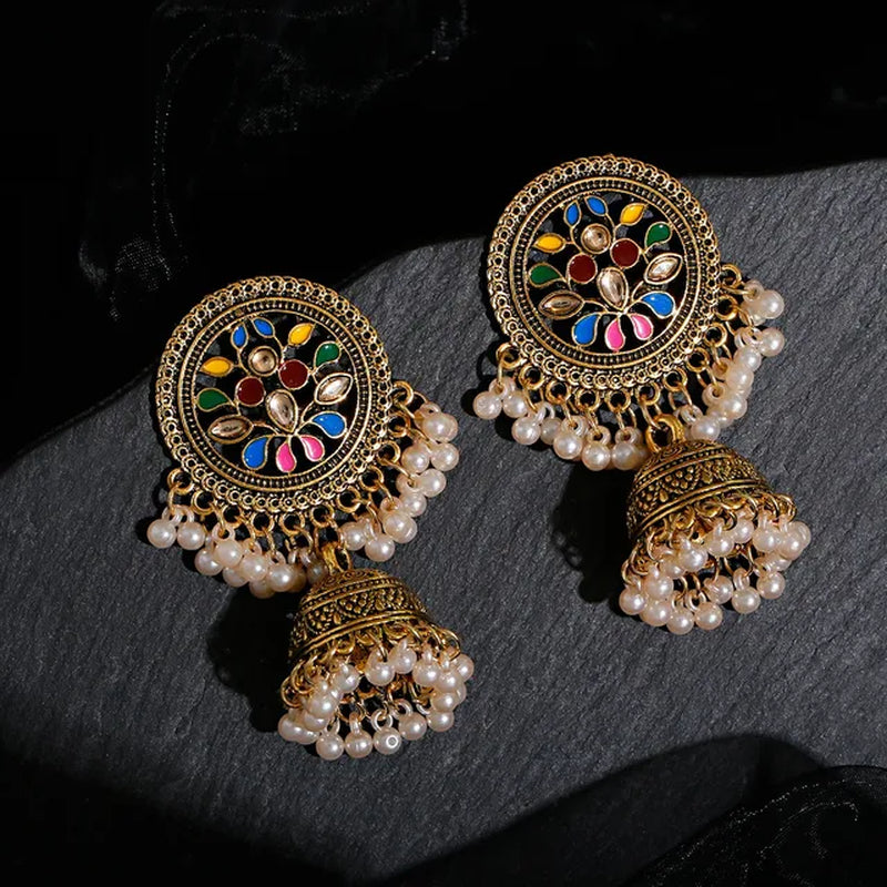 Pearl Beaded Tassel Earrings