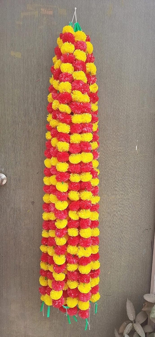 Indian 5 PC Yellow-Red Marigold Garland