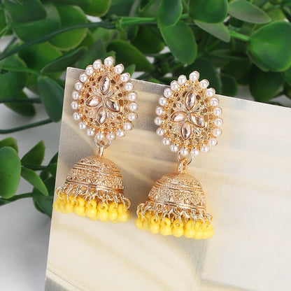 Pearl Beaded Tassel Earrings