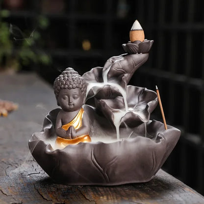 Purple Clay Zen Buddha Backflow