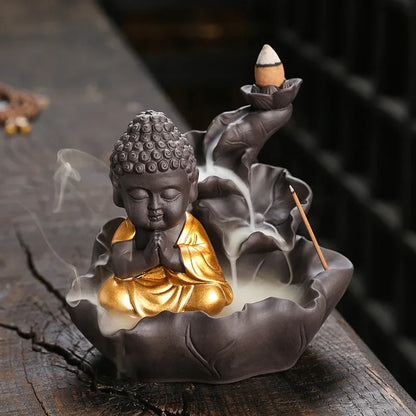 Purple Clay Zen Buddha Backflow