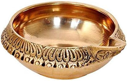 Brass Tradition Kuber Diya for Home Decor Pooja Diwali Gift Puja Article Size-3.5-Inch