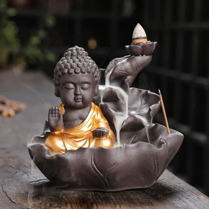 Purple Clay Zen Buddha Backflow