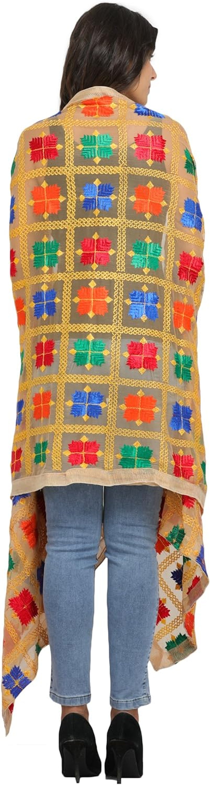 Indian Phulkari Dupatta