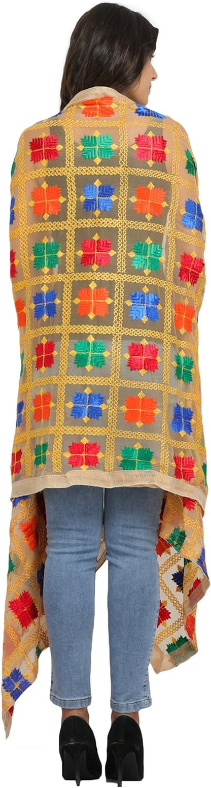 Indian Phulkari Dupatta