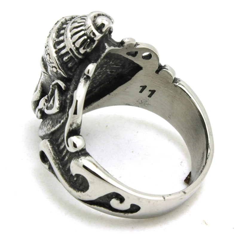 Cool Biker Ring Fashion Elephant Ring India Ganesha Ring Top Quality 316L Stainless Steel