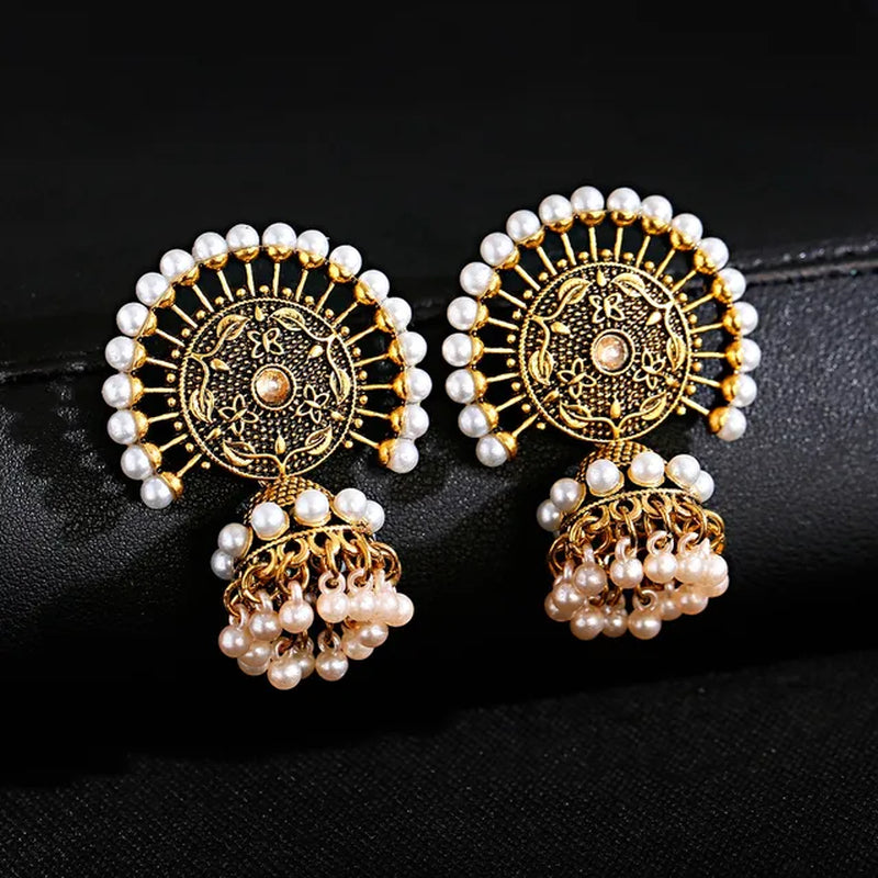 Pearl Beaded Tassel Earrings