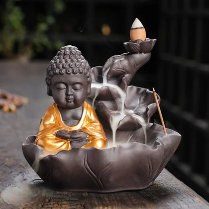 Purple Clay Zen Buddha Backflow