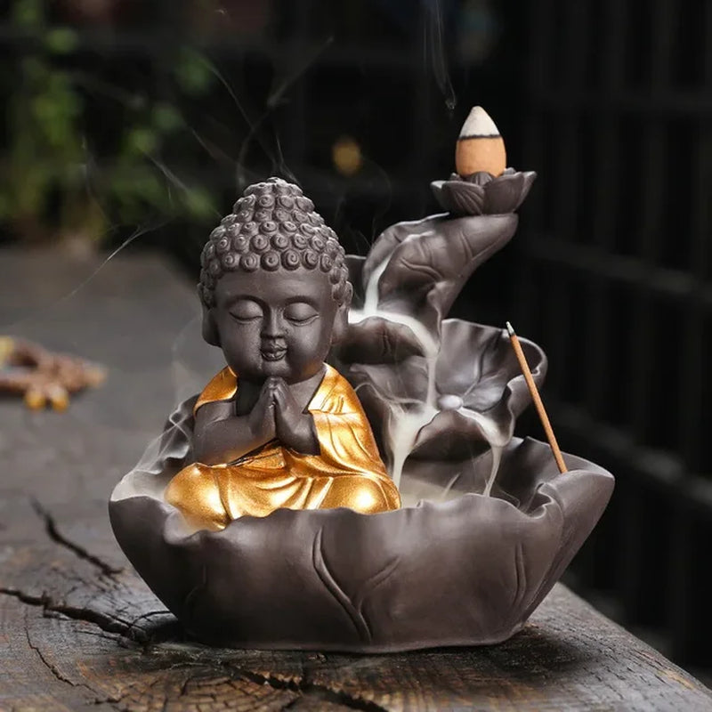 Purple Clay Zen Buddha Backflow