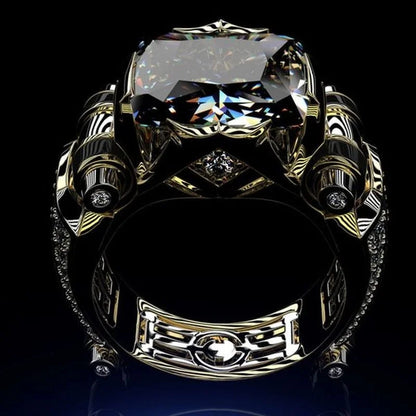 Luxury Designer Rings for Men Gothic Stainless Steel Ring Gold