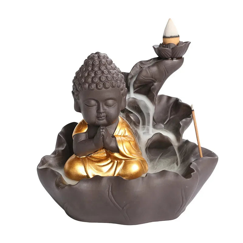 Purple Clay Zen Buddha Backflow