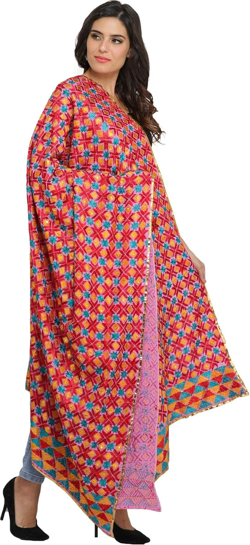 Indian Phulkari Dupatta