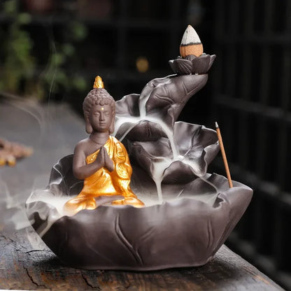 Purple Clay Zen Buddha Backflow